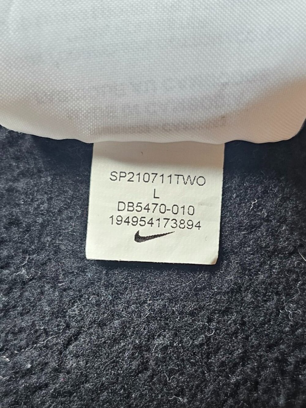 Nike Air Boys Hoodie Sweatshirt Black White Colorblock Nike Swoosh Size Large - Picture 7 of 7